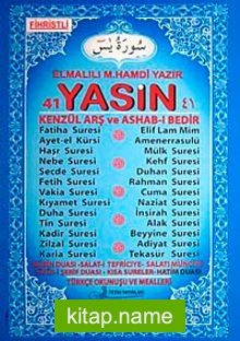 41 Yasin Fihristli Kenzül Arş ve Ashab-ı Bedir (Cami Boy) Kod:F05