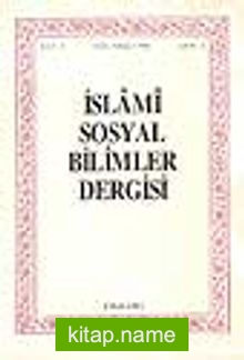 İslami Sosyal Bilimler Dergisi 1994 Cilt:2 Sayı:3