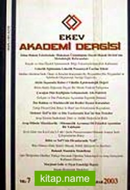 Sayı:15 Bahar 2003 Ekev Akademi Dergisi