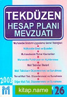 Tekdüzen Hesap Planı Mevzuatı 2003