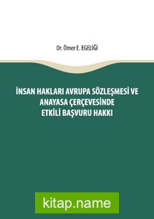 İnsan Hakları Avrupa Sözleşmesi ve Anayasa Çerçevesinde Etkili Başvuru Hakkı