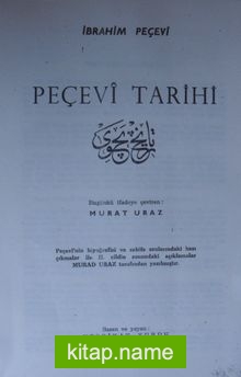 Peçevi Tarihi 1-2 (Kod: 5-H-2)